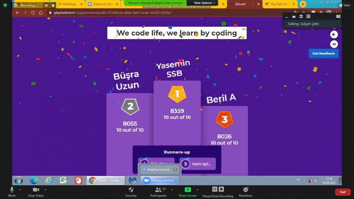We code life, we learn by coding eTwinning Projemiz Nisan Öğrenci Webinarı
